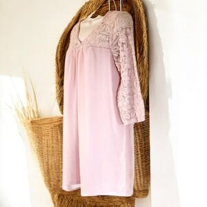 Long sleeve lined mini babydoll dress womens size large